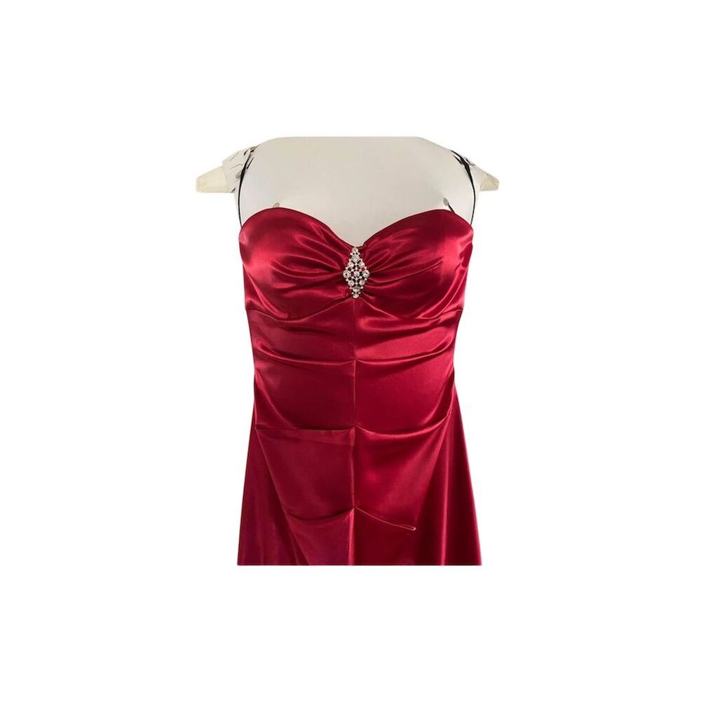 Camille La Vie Red Strapless Mermaid Gown Size 10 Formal Dress - Picture 3 of 7